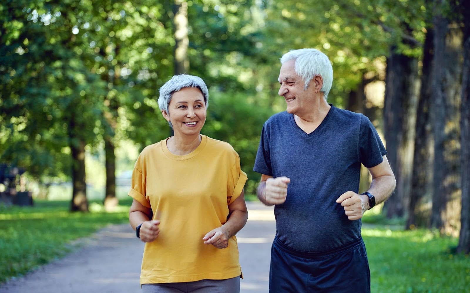 Senior couple taking a walk